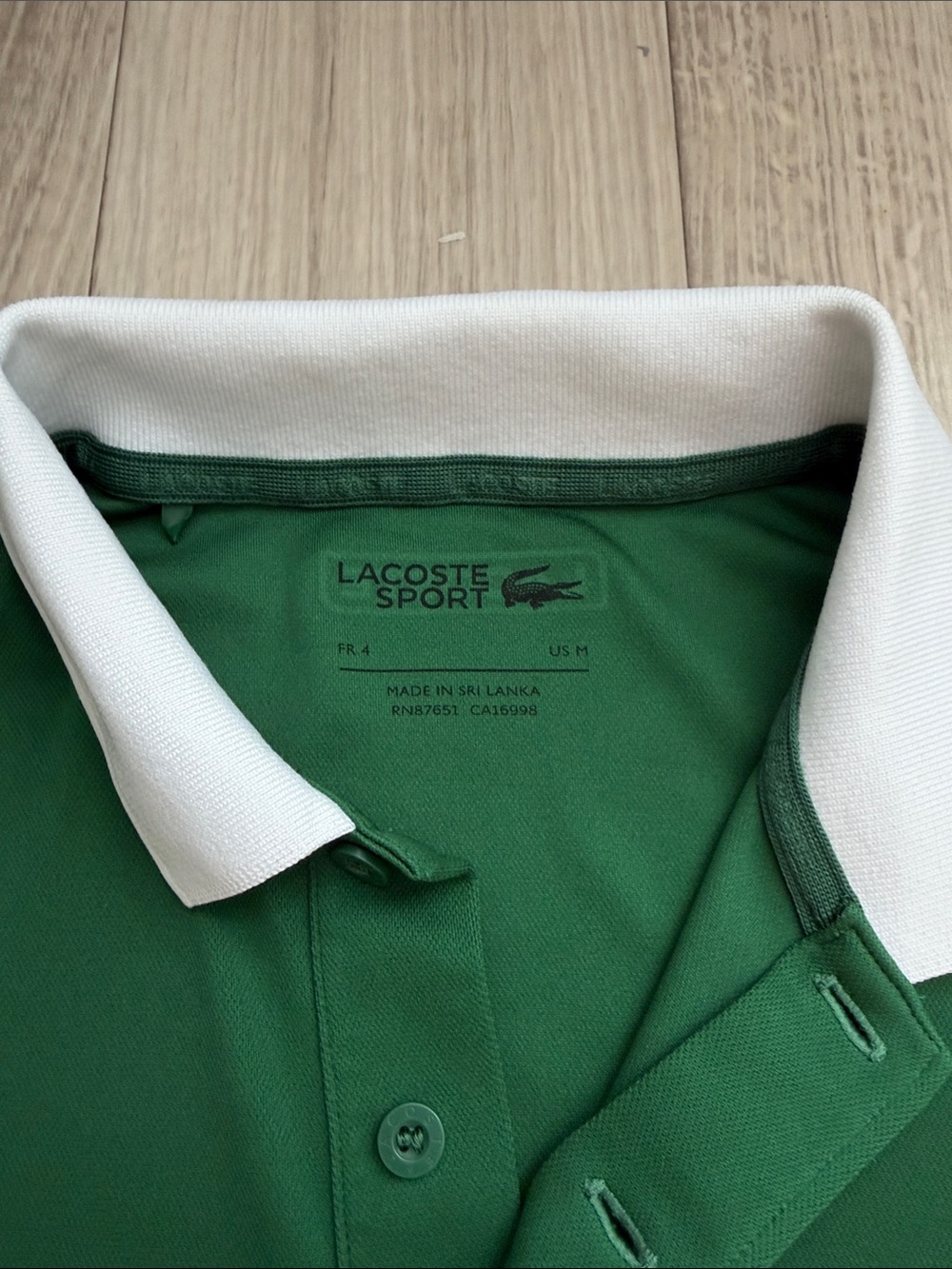 Lacoste Green and White Colorblock Polo - Picture 2 of 6